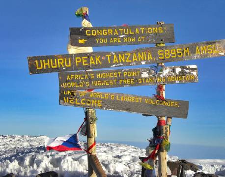 Skilt på toppen af mount Kilimanjaro tanzania africa tours